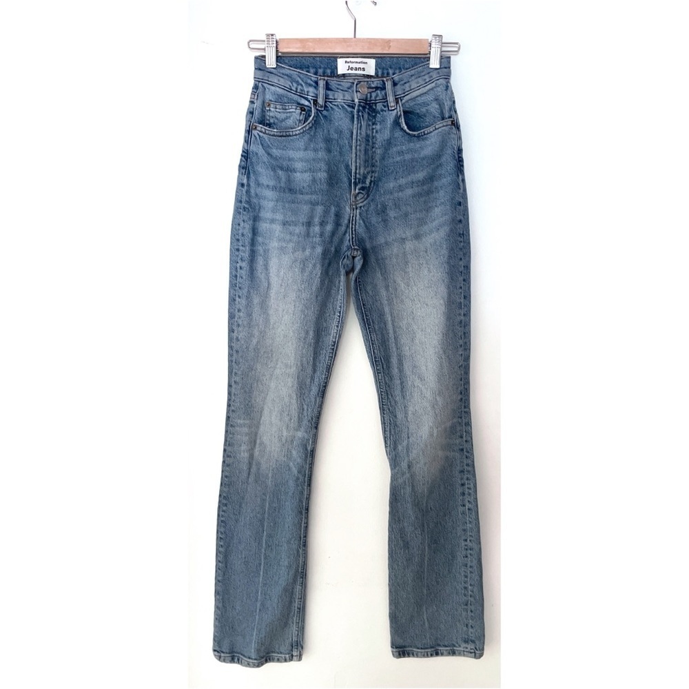 Reformation Jeans High Rise Organic Cotton Malta Wash Light Weight Straight Jean